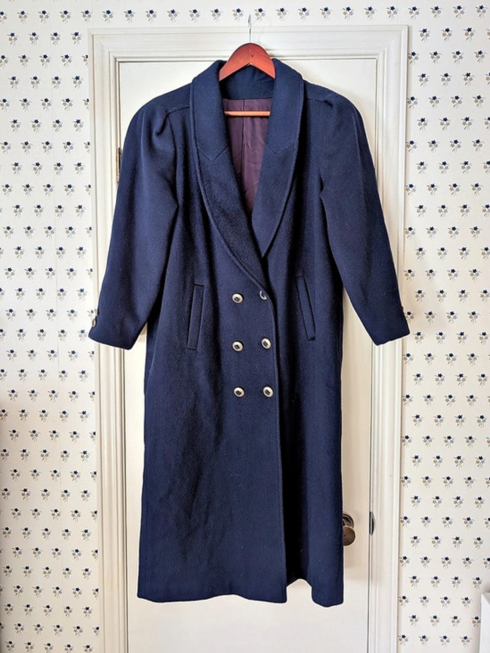 Vintage Brammer by Jeremy Scott Wool Pea Coat Navy Blue